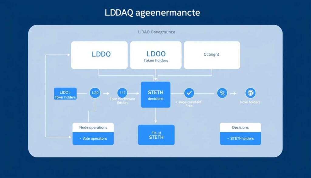 Lido DAO governance structure showing relationship between LDO holders and STETH