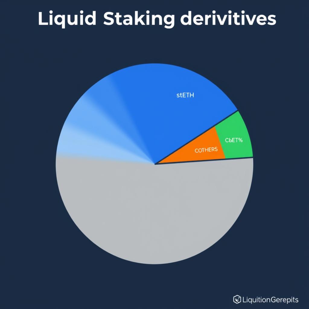 Pie chart showing Lido Staked Ether STETH market dominance in liquid staking