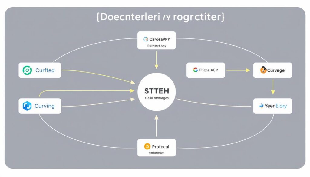 STETH DeFi integration flowchart showing various yield strategies