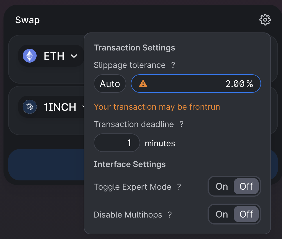 slippage 1inch slippage 1inch